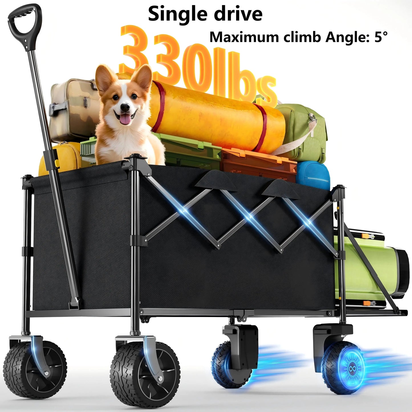 Foldable Electric Utility Wagon - Dual 300W