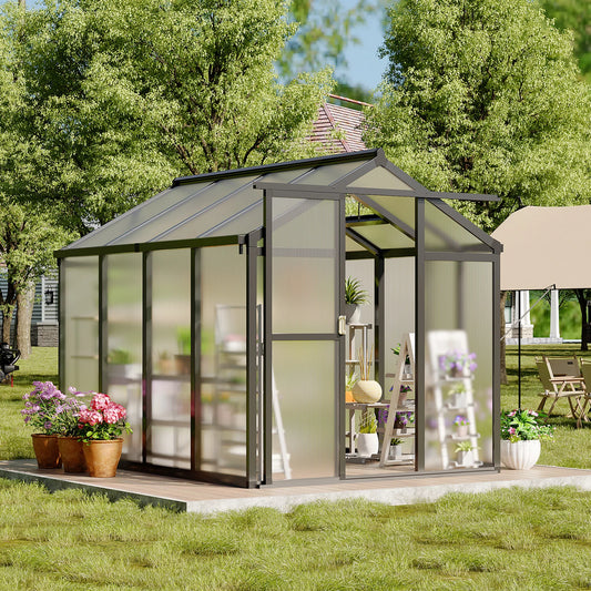 6x8 FT Greenhouse, Aluminum Walk-in