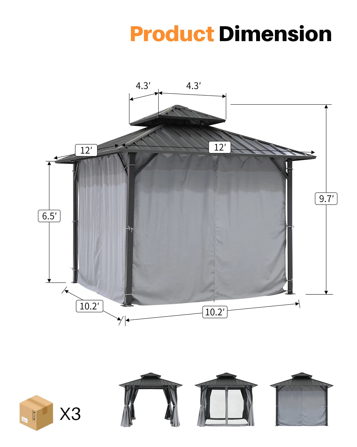 Aluminum Frame Hardtop Gazebo