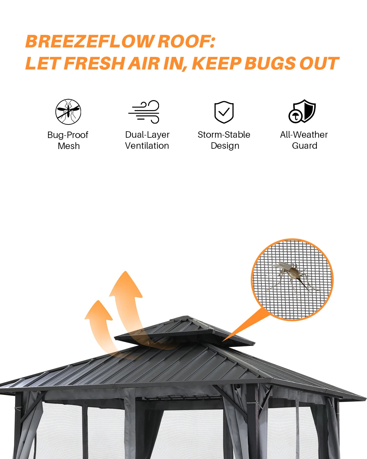 Aluminum Frame Hardtop Gazebo