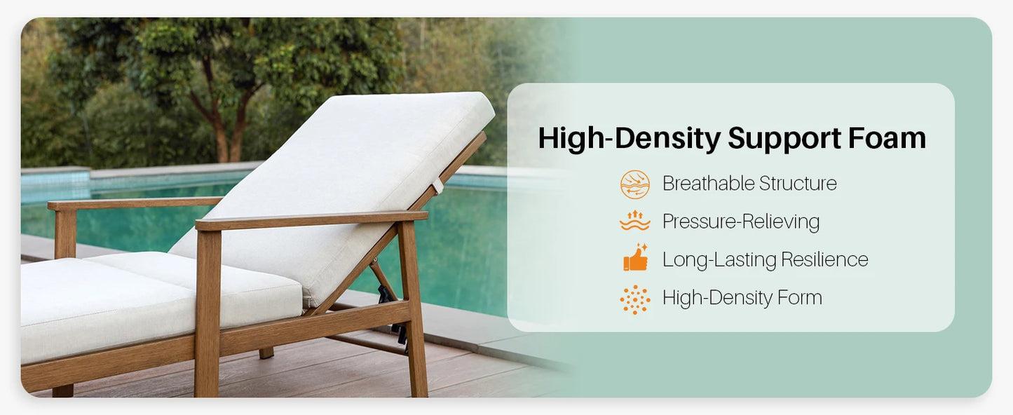 SeeHill 2-Pack Teak Aluminum Pool Chaise