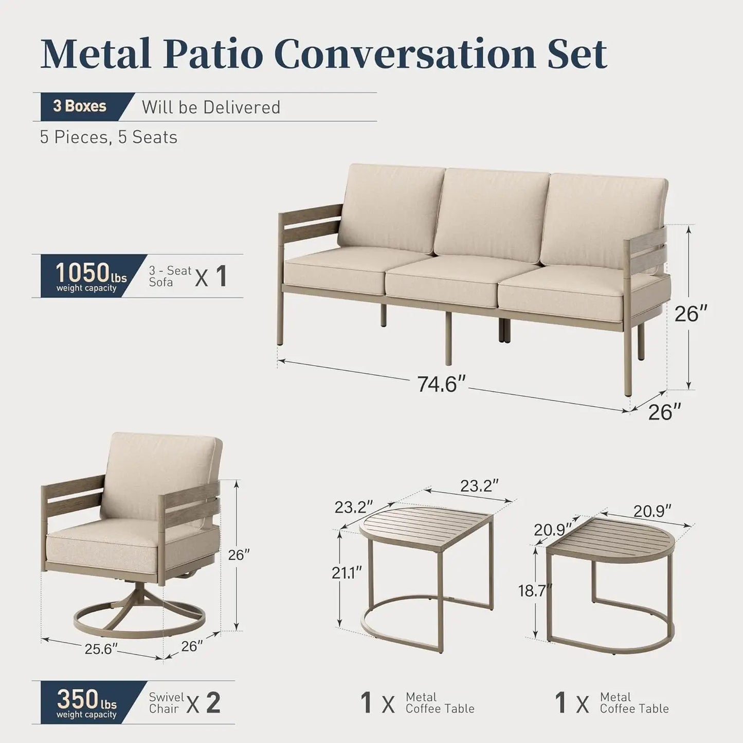 Metal Frame Patio Furniture Set