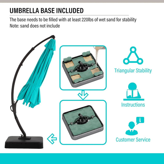 Outdoor Patio Umbrella with Base Included
