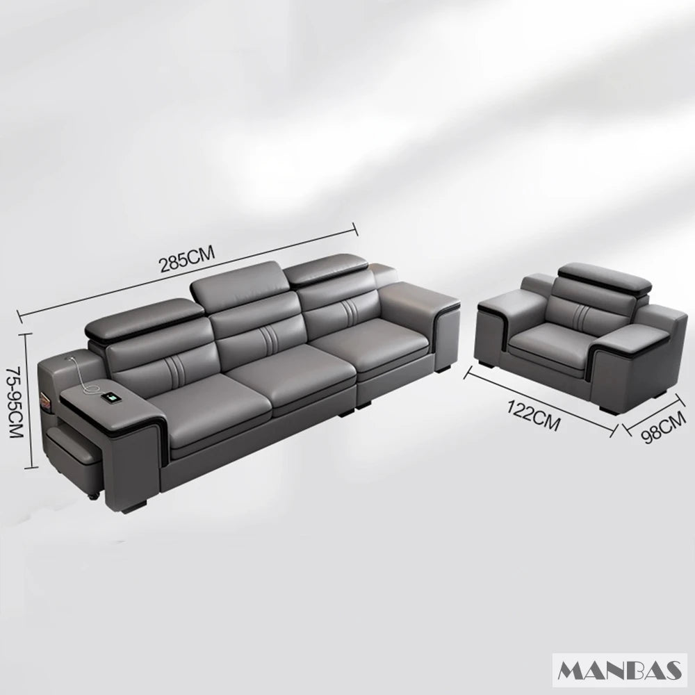 Leather Sectional Sofa Set