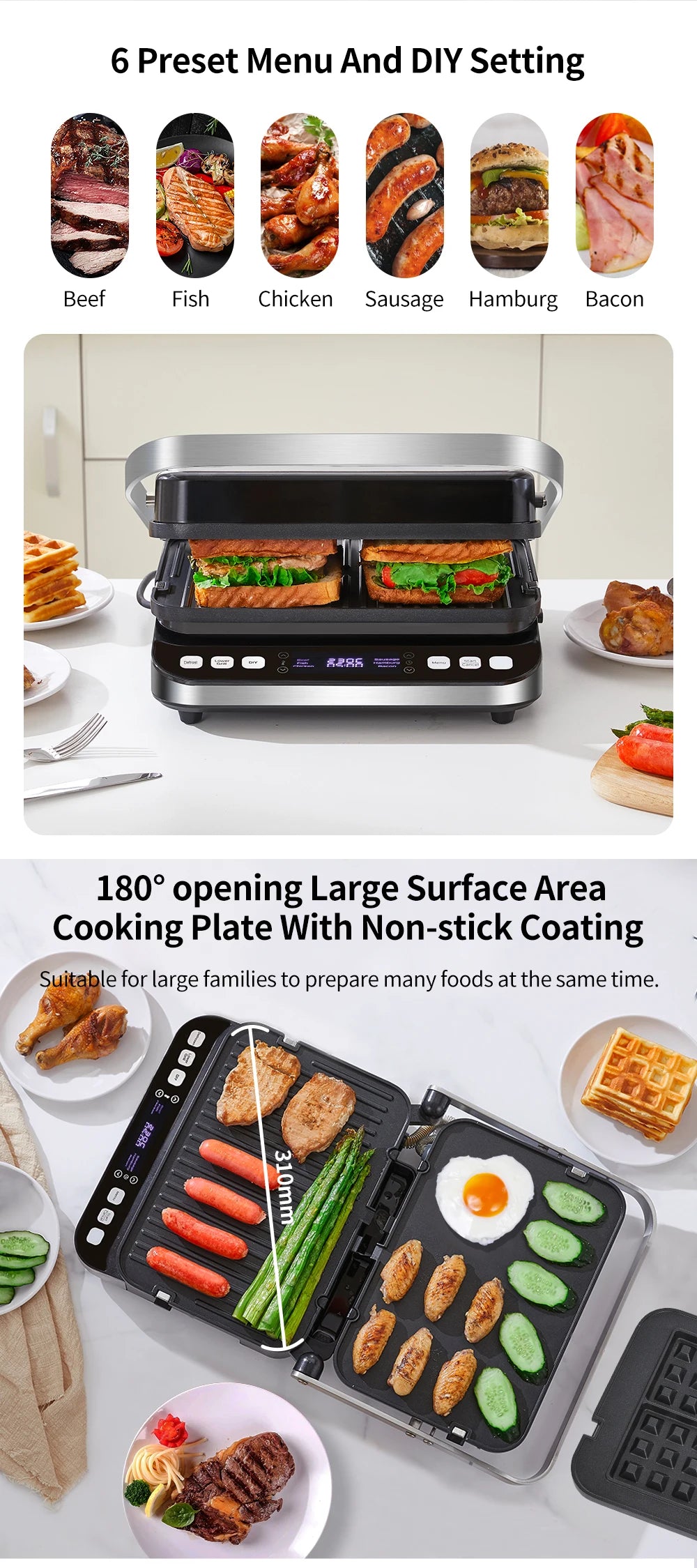 BioloMix 2000W 6-in-1 Electric Grills