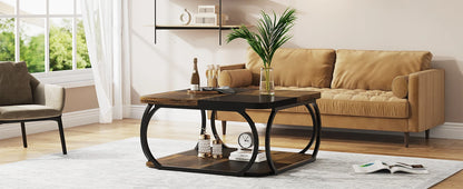 Tribesigns Square Coffee Table with 2 Tiers