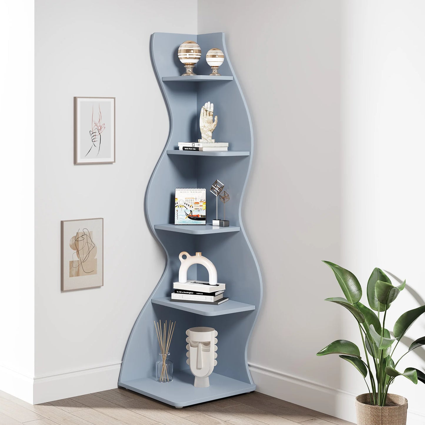 Tribesigns Corner Shelf, Modern 5-Tier
