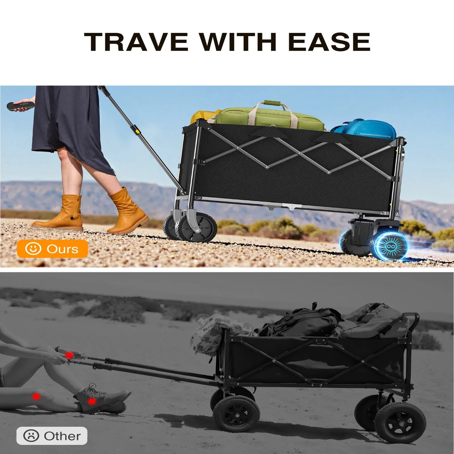 Foldable Electric Utility Wagon - Dual 300W