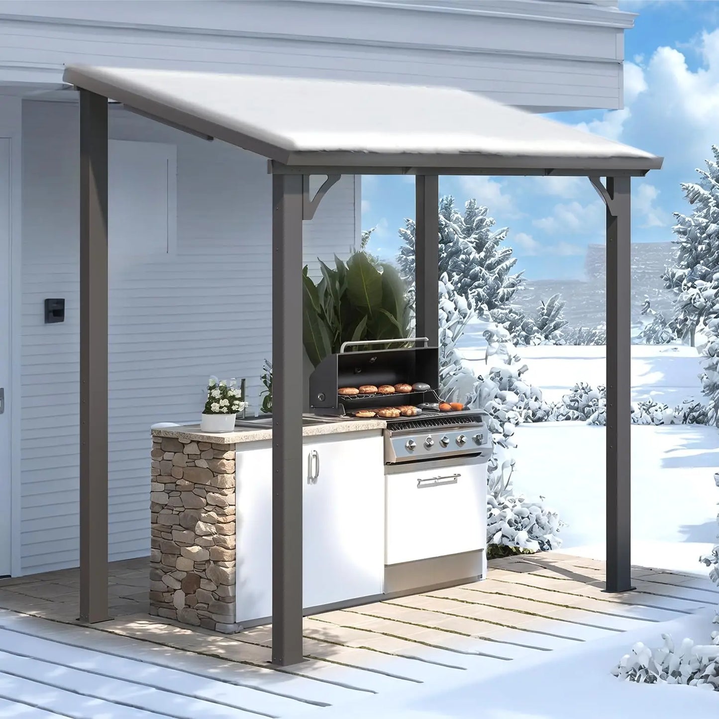 5' X 8' Outdoor Hardtop Grill Gazebo