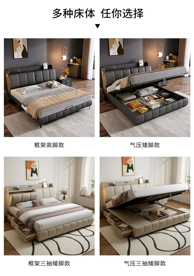 Italian Gray Luxury Bed Frames Comforter