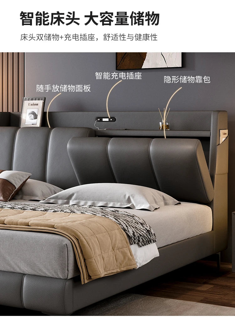 Italian Gray Luxury Bed Frames Comforter