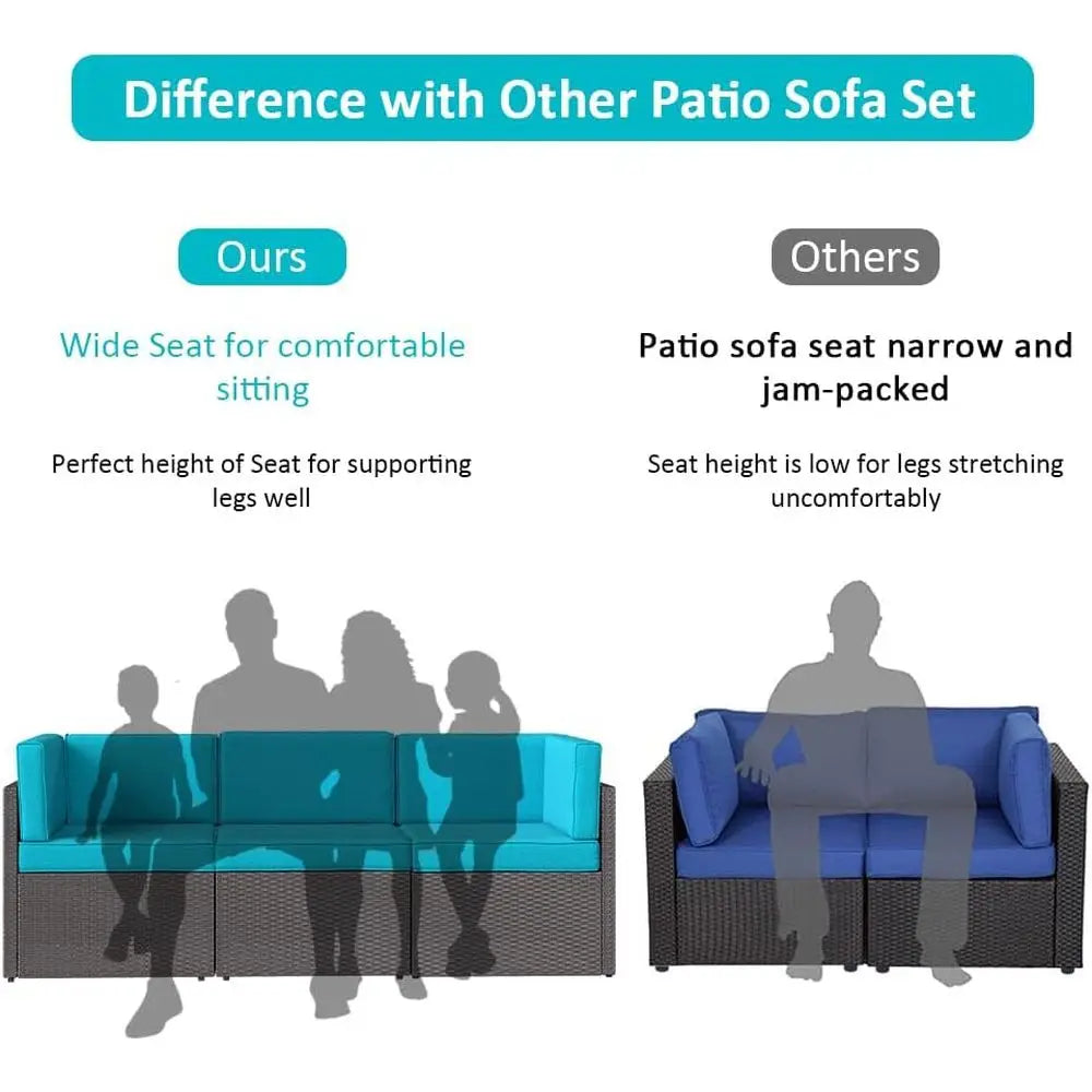 Turquoise Outdoor Patio Wicker Rattan