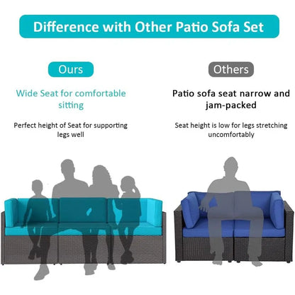 Turquoise Outdoor Patio Wicker Rattan