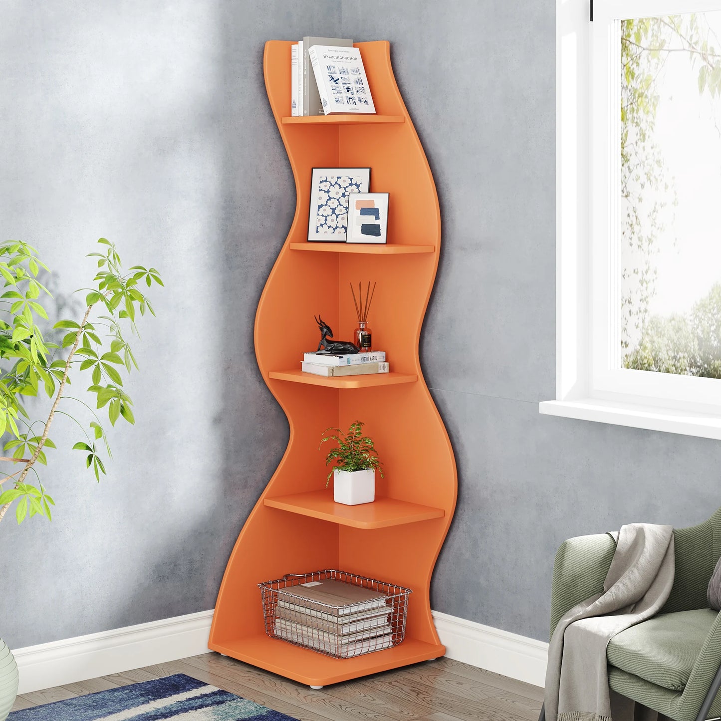 Tribesigns Corner Shelf, Modern 5-Tier