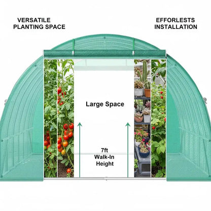Walk-in Tunnel Greenhouse, 20 x 10 x 7 ft