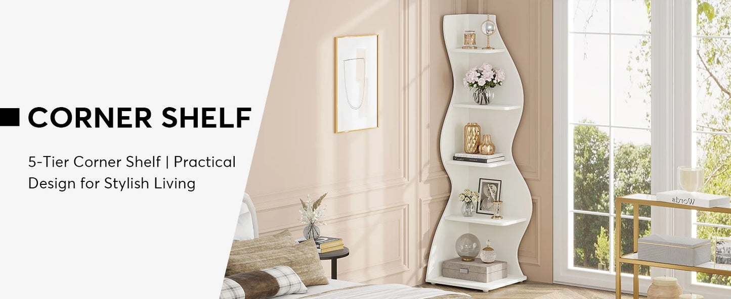Tribesigns Corner Shelf, Modern 5-Tier
