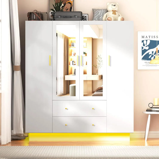4 Doors Armoire Wardrobe Closet