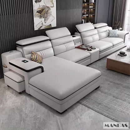 Leather Sectional Sofa Set