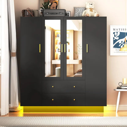 4 Doors Armoire Wardrobe Closet