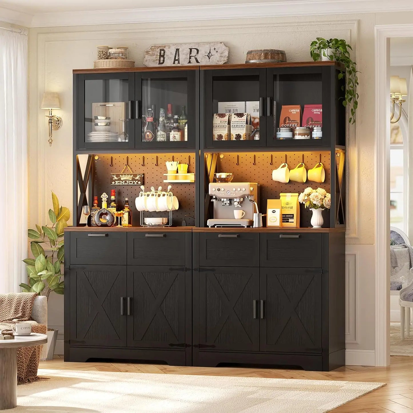 71" Pantry Cabinet with LED Light