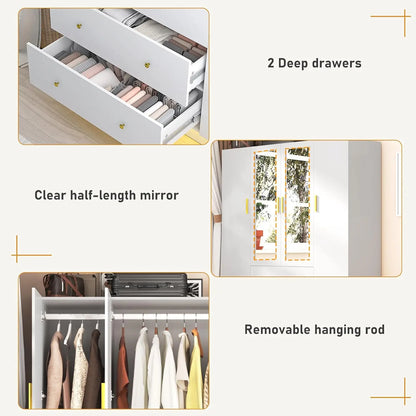 4 Doors Armoire Wardrobe Closet