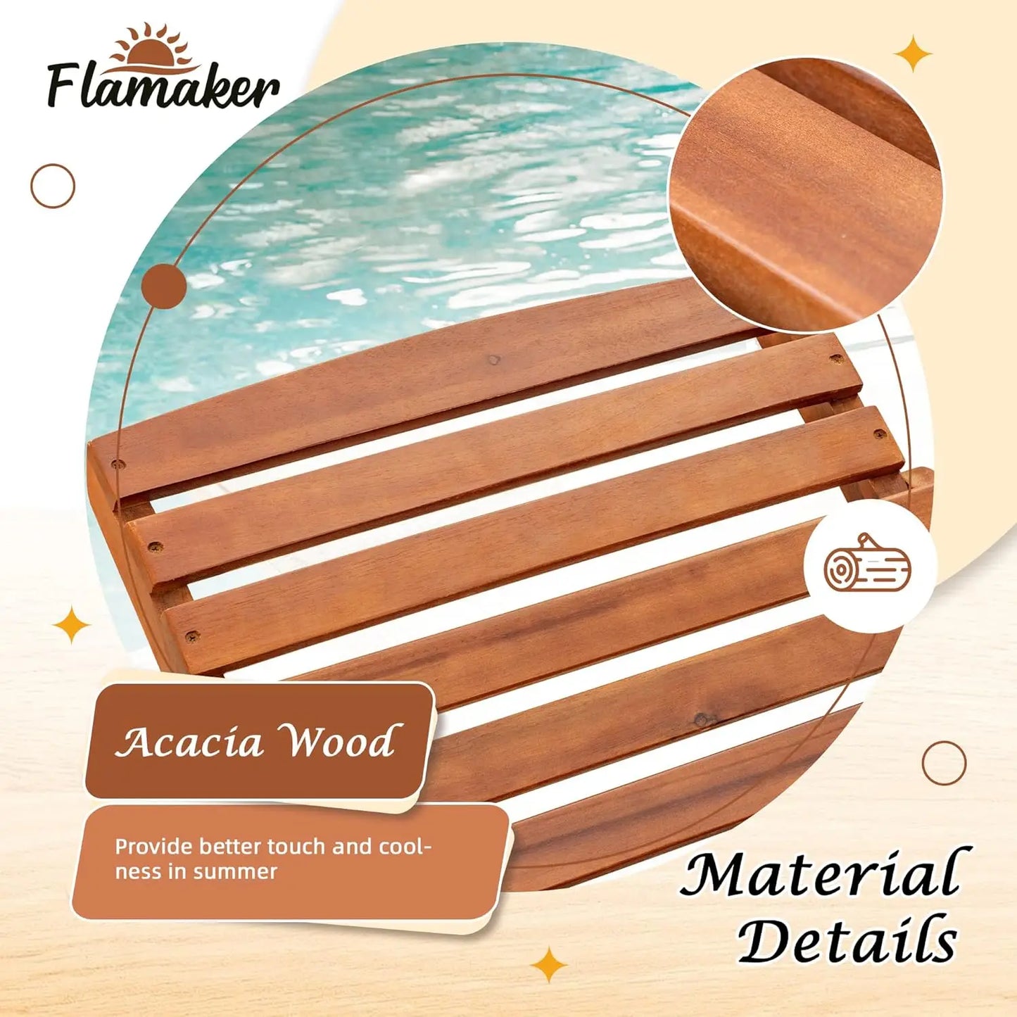 Lounge Chairs for Outside Folding Acacia