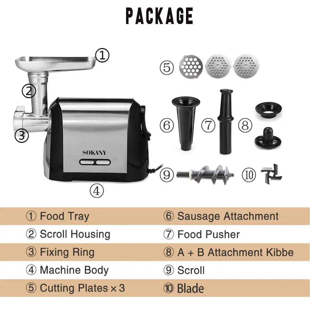 3200W Electric Meat Grinder
