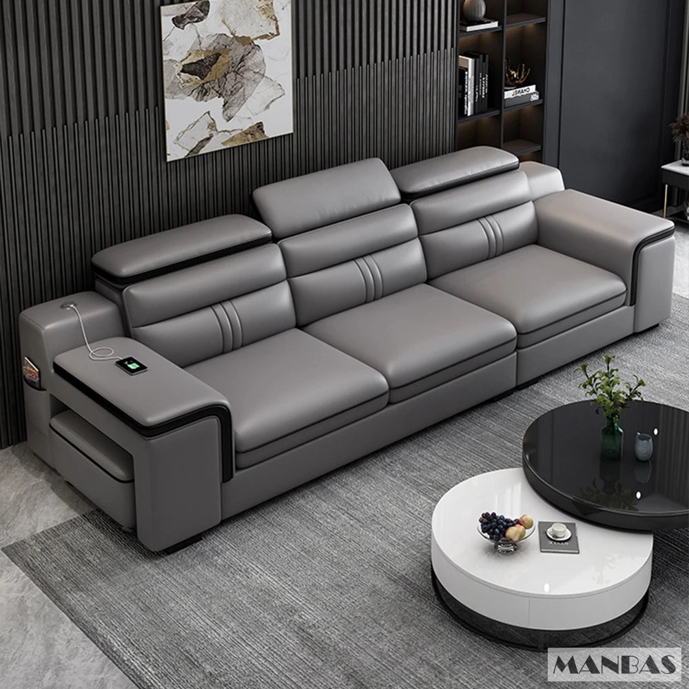 Leather Sectional Sofa Set