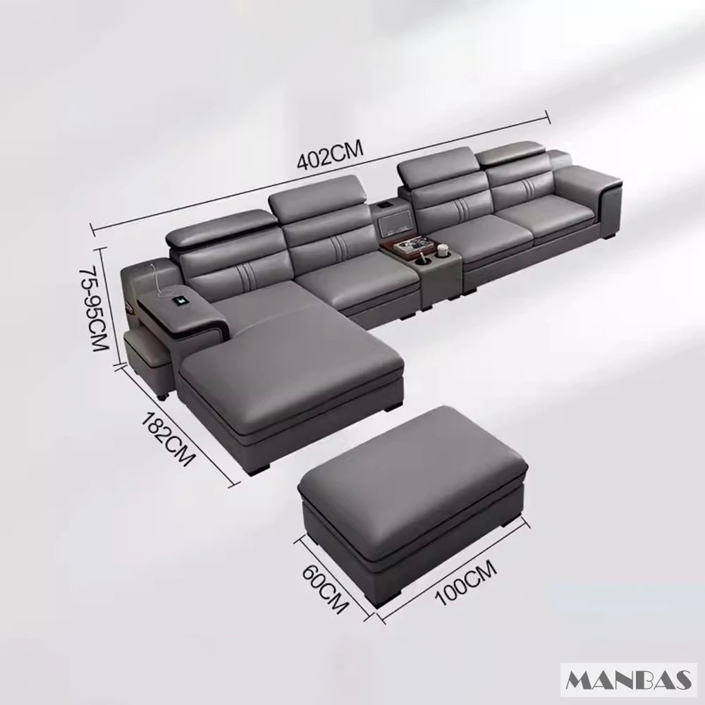 Leather Sectional Sofa Set