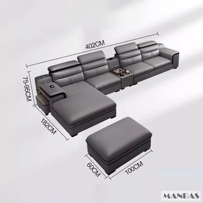 Leather Sectional Sofa Set