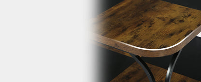 Tribesigns Square Coffee Table with 2 Tiers