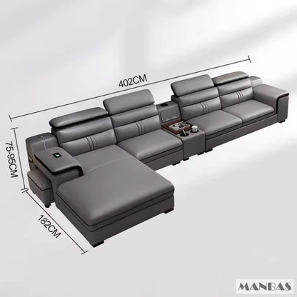 Leather Sectional Sofa Set