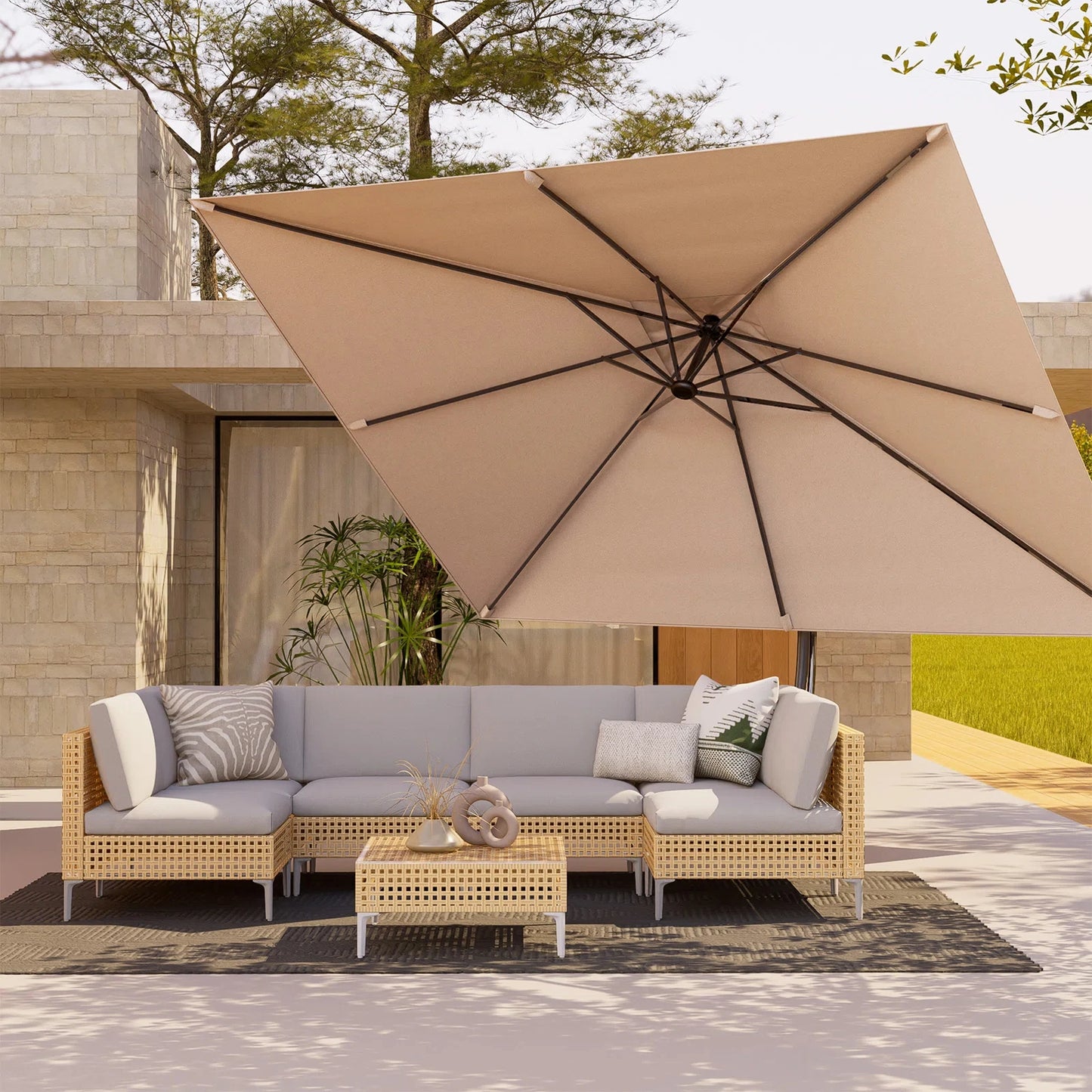 10x13 FT Outdoor Cantilever Umbrella Aluminum