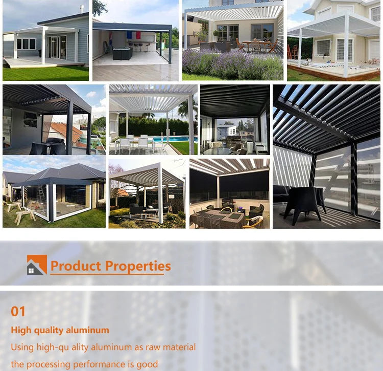 Aluminum pergola, rainproof
