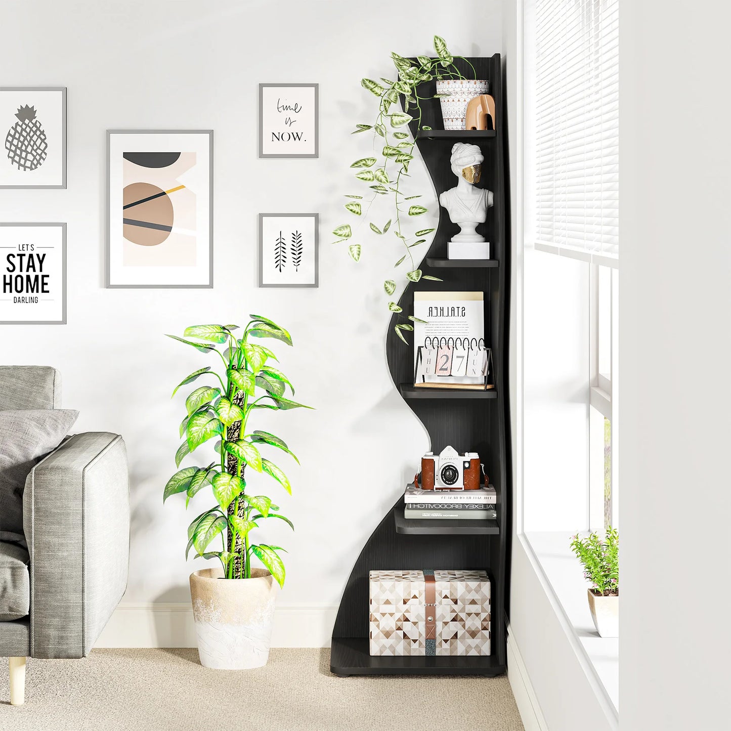 Tribesigns Corner Shelf, Modern 5-Tier