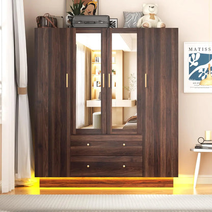 4 Doors Armoire Wardrobe Closet