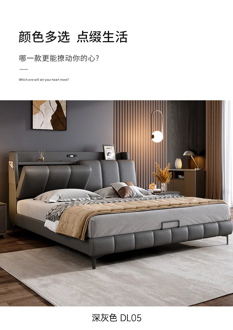 Italian Gray Luxury Bed Frames Comforter