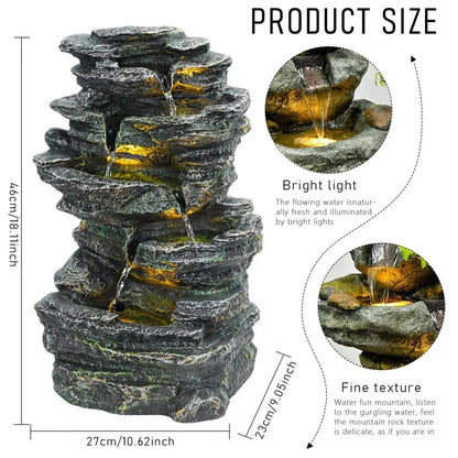 6-Layer Rock Water Fountain