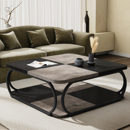 Tribesigns Square Coffee Table with 2 Tiers