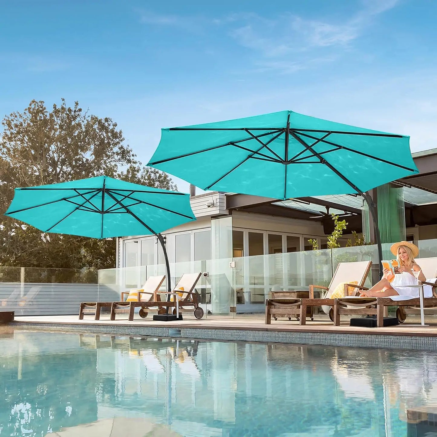 Outdoor Patio Umbrella with Base Included