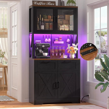 71" Pantry Cabinet with LED Light