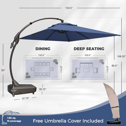 10x13 FT Outdoor Cantilever Umbrella Aluminum
