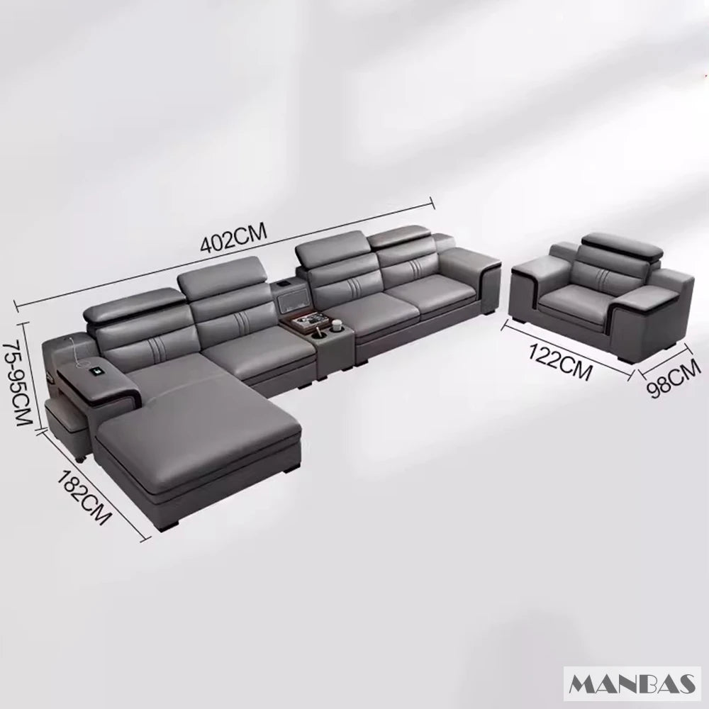 Leather Sectional Sofa Set