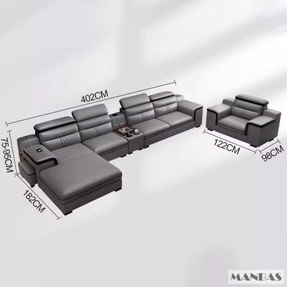 Leather Sectional Sofa Set