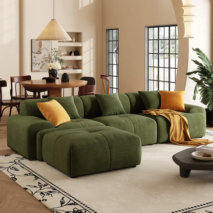 113" Modern L-Shaped Modular Sectional Sofa