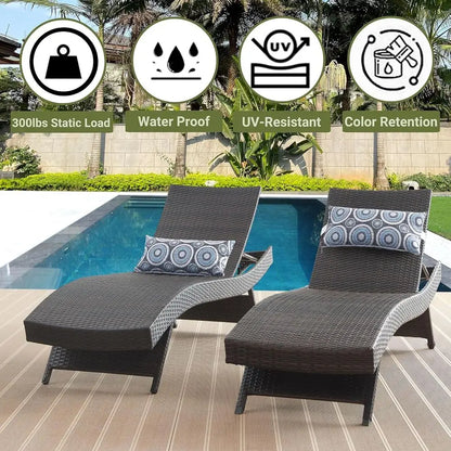 2-Piece Reclining Chaise Lounge Set
