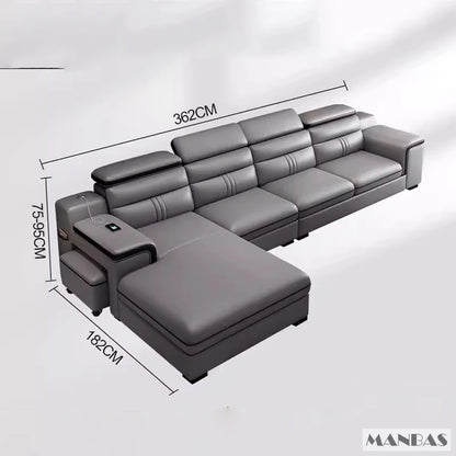Leather Sectional Sofa Set