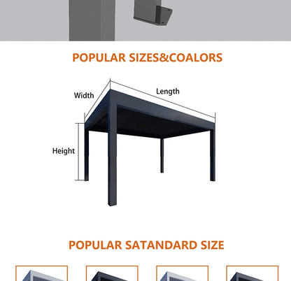 Aluminum pergola, rainproof