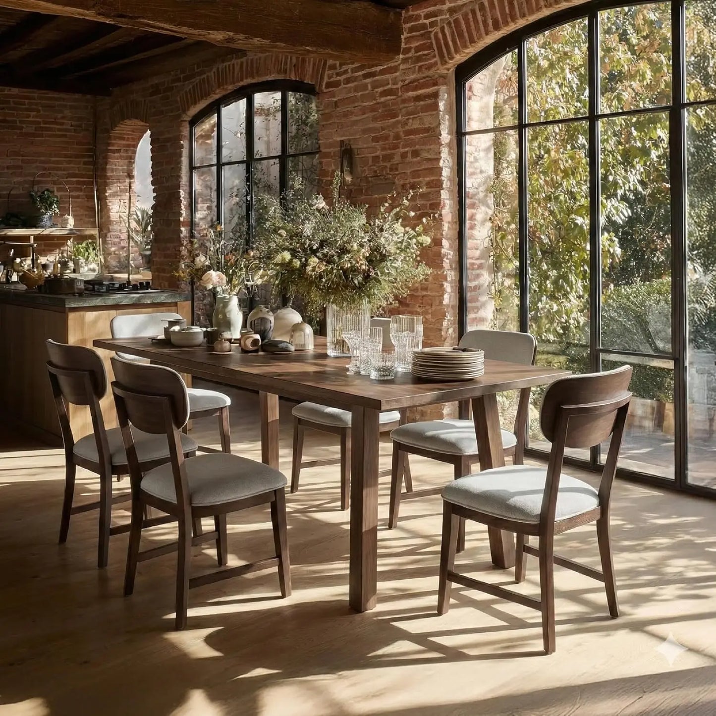 Solid Wood Dining Chairs Set of 6