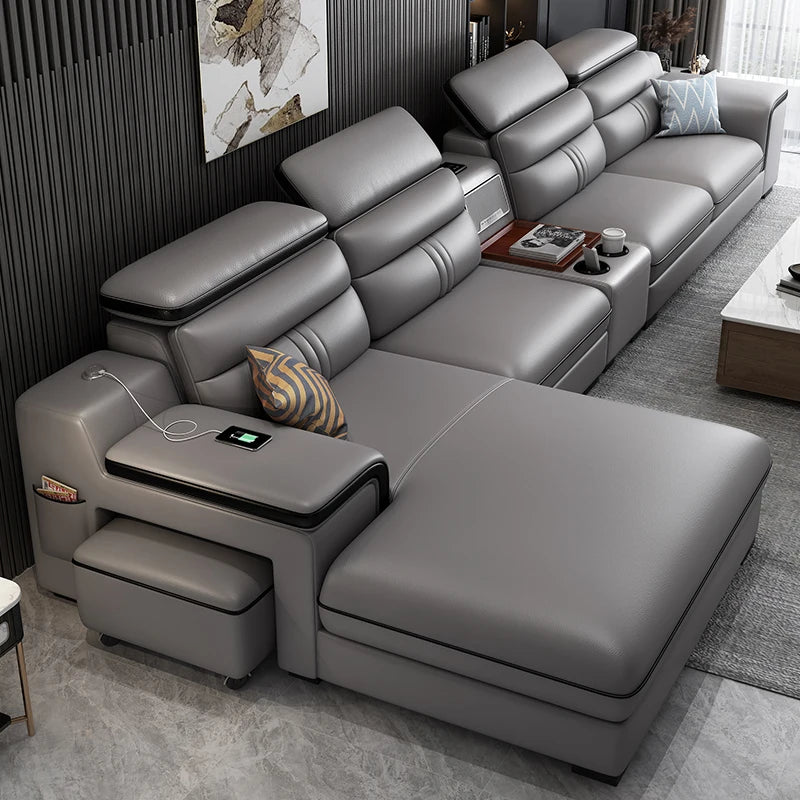 Leather Sectional Sofa Set